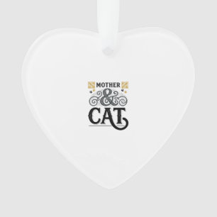 Ornamento Camisa Vintage Mãe Gato Design para Gatas Mães_1