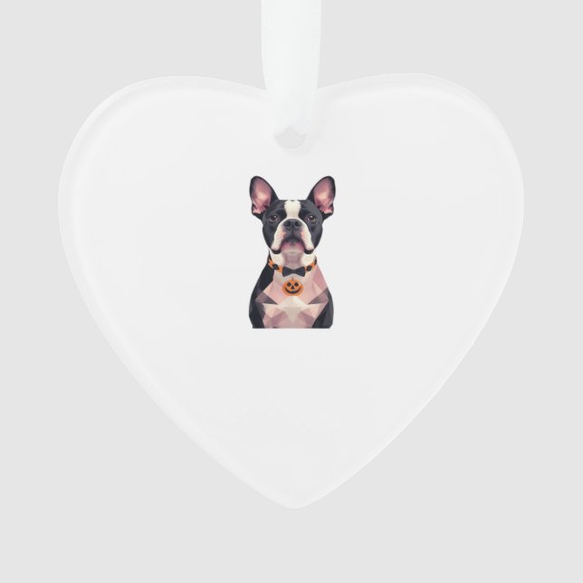 Ornamento Camiseta Clássica de cachorro feiticeira de Hallow (Frente)