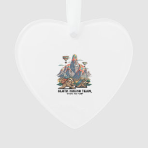 Ornamento Camiseta Clássica de Preguiça Divertida Hiking_7