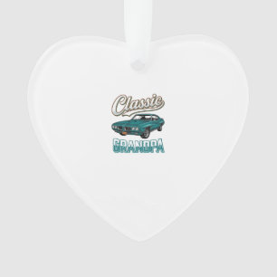 Ornamento Camiseta Clássica do Vô com Carro Antigo Design_1