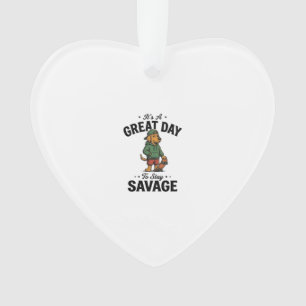 Ornamento Camiseta com Desenho de Gravura Vintage Savage Dog
