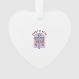 Ornamento Camiseta Cristã Vintage Coroa Cruz Jesus É Rei
