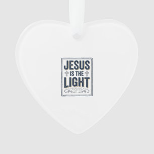 Ornamento Camiseta Cristã Vintage Jesus é a Luz