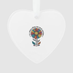 Ornamento Camiseta de Gravura Vintage Flor de Arco-Íris Seja