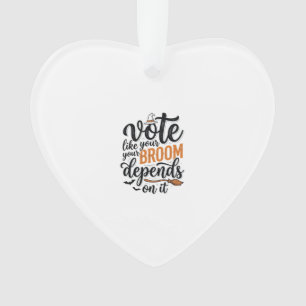 Ornamento Camiseta de Halloween Vote Como Se Sua Vassoura De
