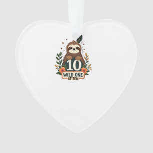 Ornamento Camiseta de Preguiça de Aniversário de 10 anos Vin