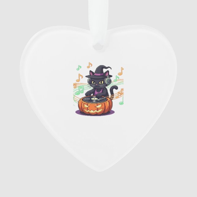 Ornamento Camiseta Dj cat halloween Oversized (Frente)