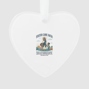Ornamento Camiseta Gráfica Adoção de Jesus Cuidados Foster C
