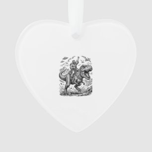 Ornamento Camiseta Gráfica com Cavaleiro de Dinossauro em Gr