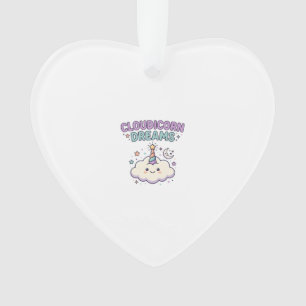 Ornamento Camiseta Gráfica da Moda Sonhos de Cloudicorn Unic