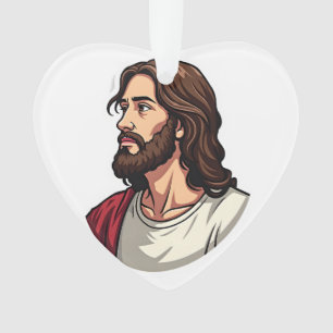 Ornamento Camiseta Gravura Vintage Perfil Lateral de Jesus 2