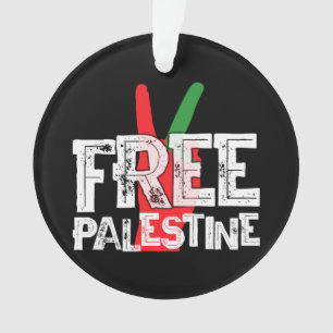 Ornamento Camiseta Patriótica de Cessar-Fogo pela Palestina