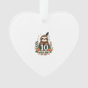 Ornamento Camiseta Sloth Vintage Wild One de Aniversário de