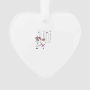 Ornamento Camiseta Unicórnio Dabbing Softbol Número 10 - Sof
