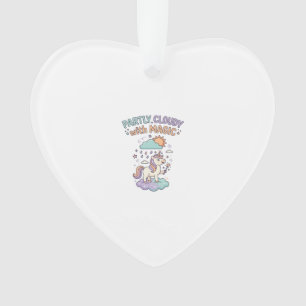 Ornamento Camiseta Unissex Unicórnio Parcialmente Nublado co