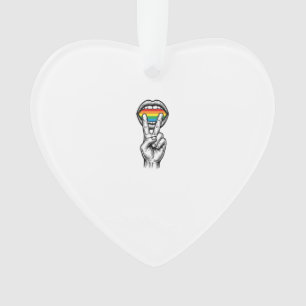 Ornamento Camiseta Vetor Orgulho Mão Paz Arco-Íris Vintage_1