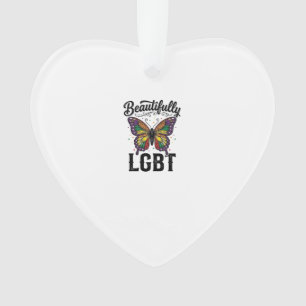 Ornamento Camiseta Vintage Orgulho Borboleta LGBT Lindamente