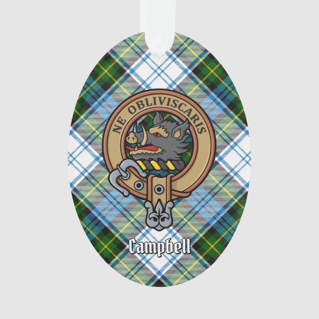 Ornamento Campbell Crest over Dress Tartan (Frente)