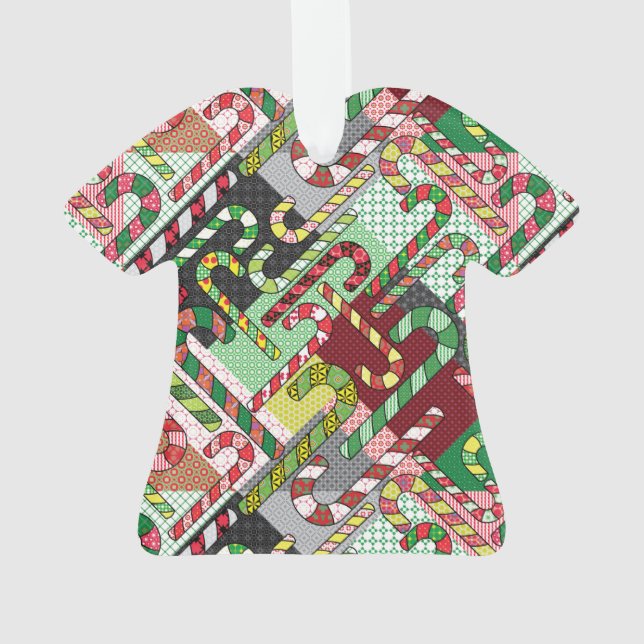 Ornamento Canas Doces Coloridas (Verso)