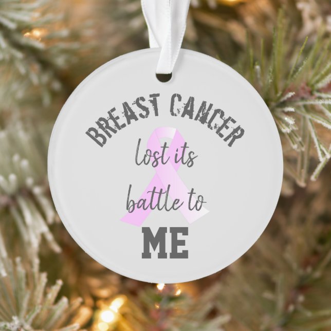 Ornamento Cancer da mama perdeu a batalha para mim | Sobrevi (Árvore)