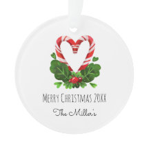 Candy Cane Heart Feliz Nome de Natal Ano Foto