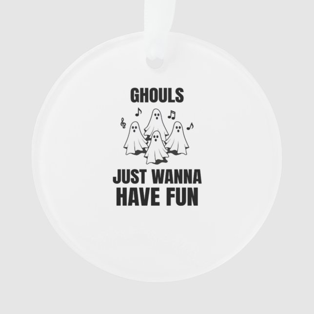 Ornamento Cantando de Cartoon - "Ghouls Só Quer Se Divertir" (Frente)