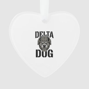 Ornamento Capacete Bulldog Delta Dog Design de Gravura Vinta