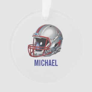 Ornamento Capacete de Futebol Motivacional Inspirador Nome