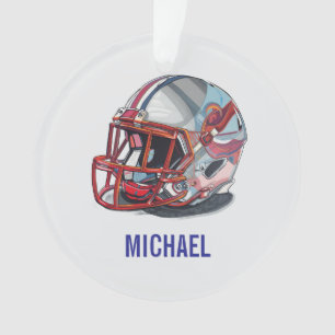 Ornamento Capacete de Futebol Pop Art Motivacional Nome