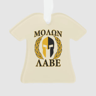 Ornamento Capacete Espartano Molon Labe Louros Bege Quente