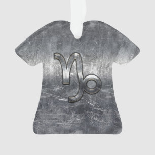 Ornamento Capricórnio Zodiac Símbolo de Aço em Descoloração