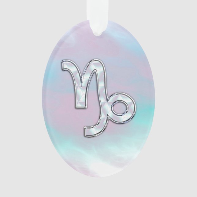 Ornamento Capricórnio Zodiac - Sinal de Mãe de Estilo Pérola (Frente)