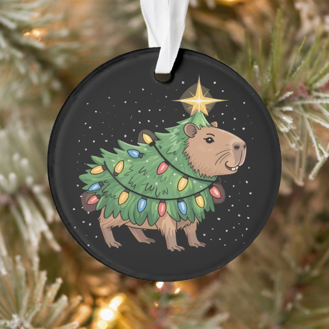 Ornamento Capybara Christmas Gifts Capy Funny Xmas Tree (Árvore)