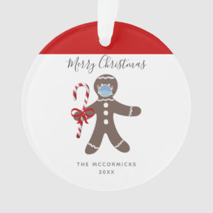 Ornamento Cara Engraçada Máscara Gingerbread Personalizado