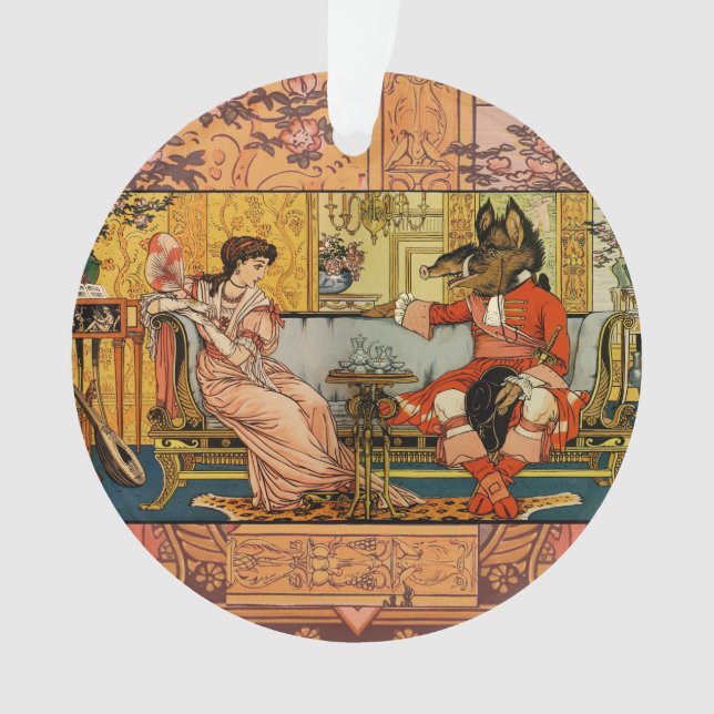 Ornamento Caracteres de Contorno de Fada Clássica da Besta (Frente)