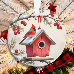 Ornamento Cardeais de Natal de Dupla Face