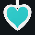 Ornamento Caribe Forma de Coração Azul<br><div class="desc">Caribe a forma de coração giro azul em relação à cor de fundo de sua escolha.</div>