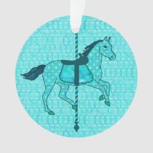 Ornamento Carousel Horse - Turquesa e Aqua