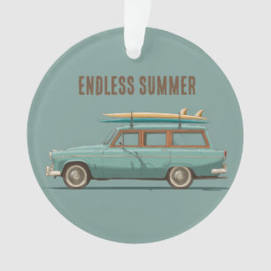 Ornamento Carrinha de Surf Vintage – Carro de Praia Retrô