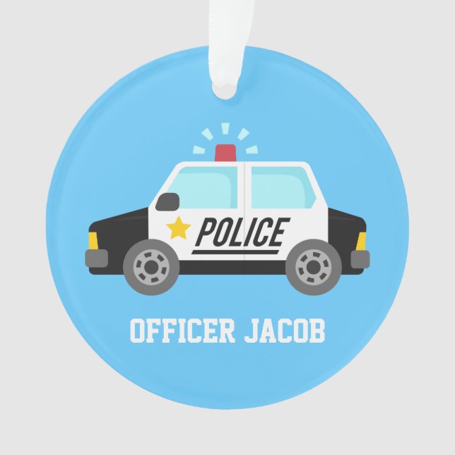 Ornamento Carro de polícia clássico com a sirene para a sala (Frente)