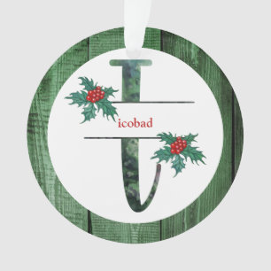 Ornamento *~* Carta I FOTO Natal AP44 Madeira rustica