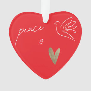 Ornamento Cartão de Natal com Foto de Pombo Simples Paz e Am