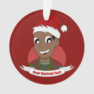 Ornamento Cartoon de Natal do homem Rindo