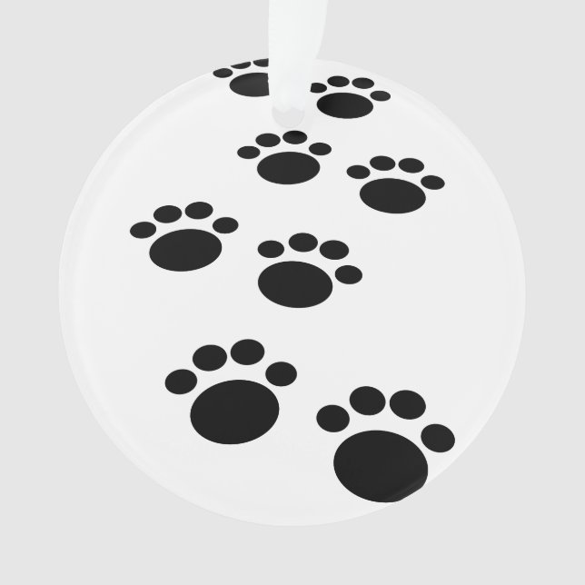 Ornamento Cartoon de Pet Paw Trail (Frente)
