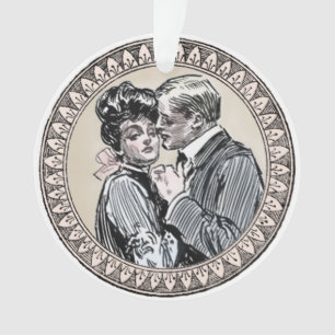 Ornamento Casal Antiquado Romance Casamento Vintage Amor