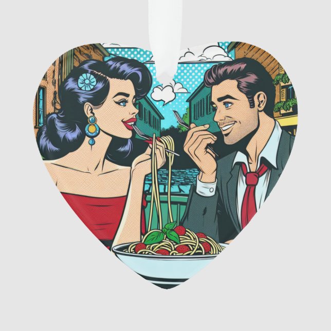 Ornamento Casal Apaixonado | Arte Pop (Frente)
