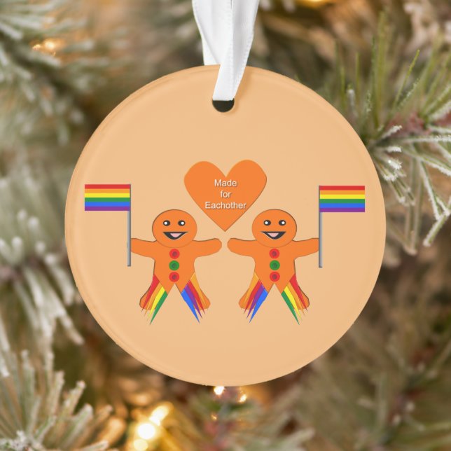 Ornamento Casal de Pão de Natal para Homens gay (Árvore)