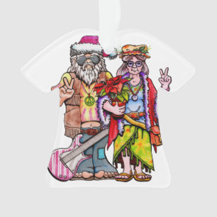 Ornamento Casal de Papais noeis Hippie