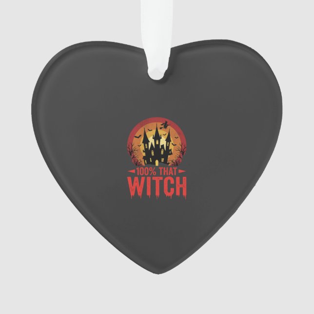 Ornamento Castelo de Halloween daquela Bruxa 100% (Frente)