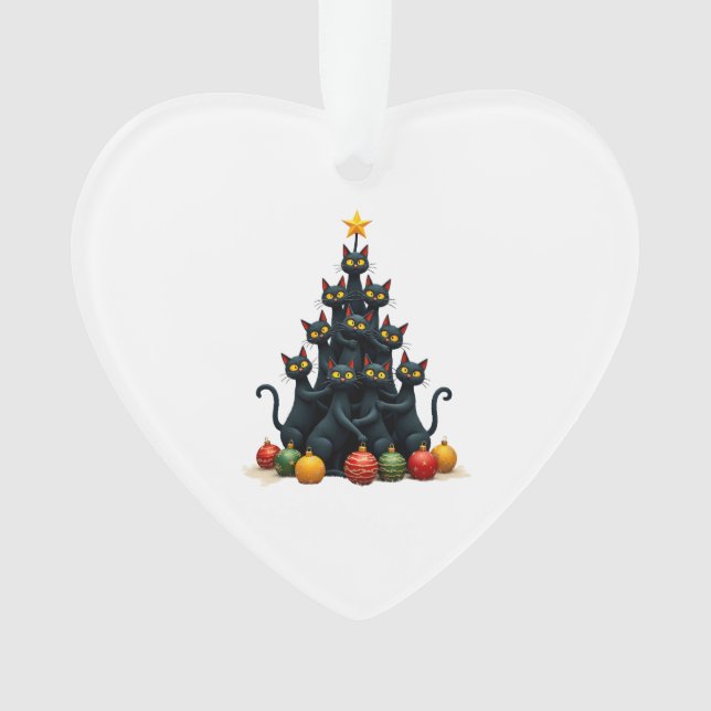 Ornamento Cat Lovers Cute and Funny Holiday Tree Christmas 2 (Frente)